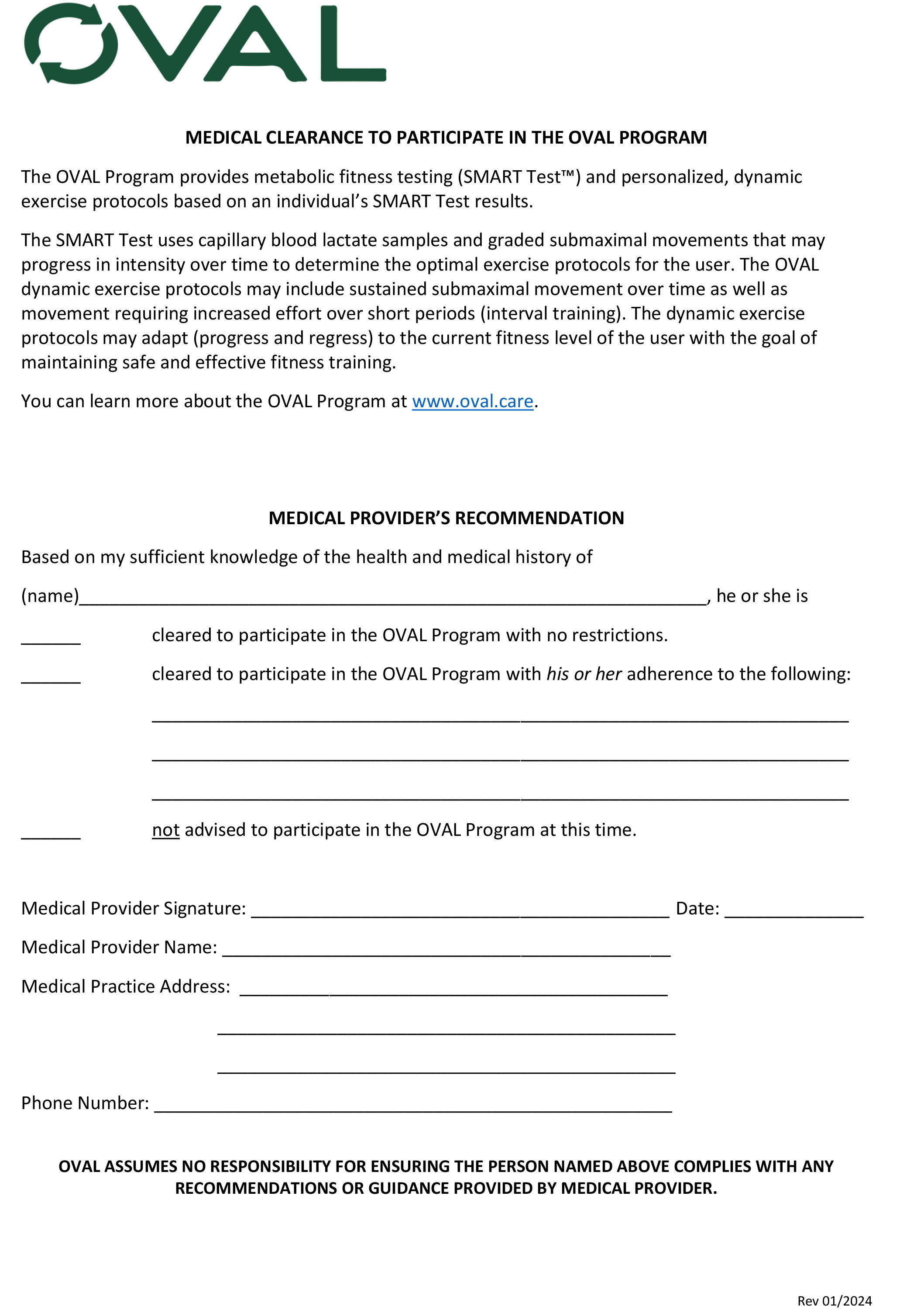 medical clearance form